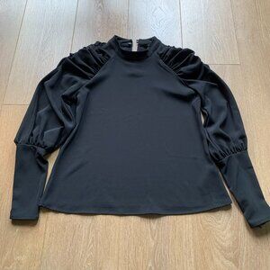 GUC Vero Moda black blouse with ruched sleeves size small